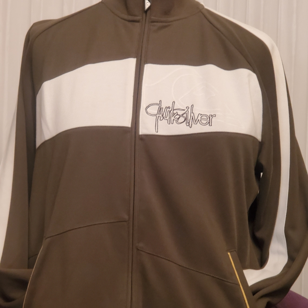 Quicksilver Olive Green Track Jacket Size M